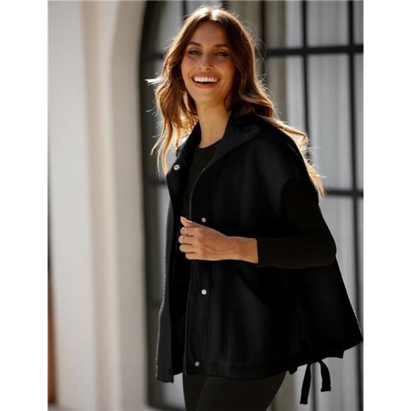 New Women's Fuzzy Fleece Vest Oversized Sleeveless Sherpa Jacket Warm Button - Picture 6 of 6